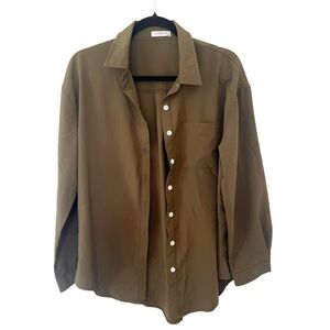 Hot Touch Olive Green‎ Button Up Dress Shirt